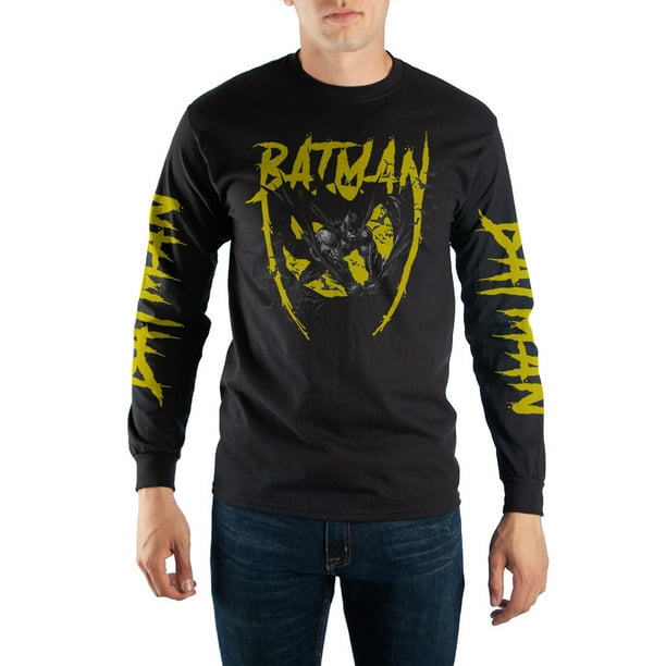 Batman Red Hot FLAMES LOGO Licensed Adult Long Sleeve T-Shirt S-3XL Batman Red Hot FLAMES LOGO Licensed Adult Long Sleeve T-Shirt S-3XL